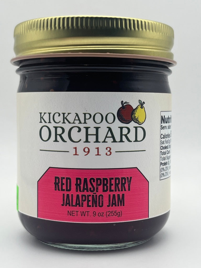 Red Raspberry Jalapeño Jam – Kickapoo Orchard 9 oz