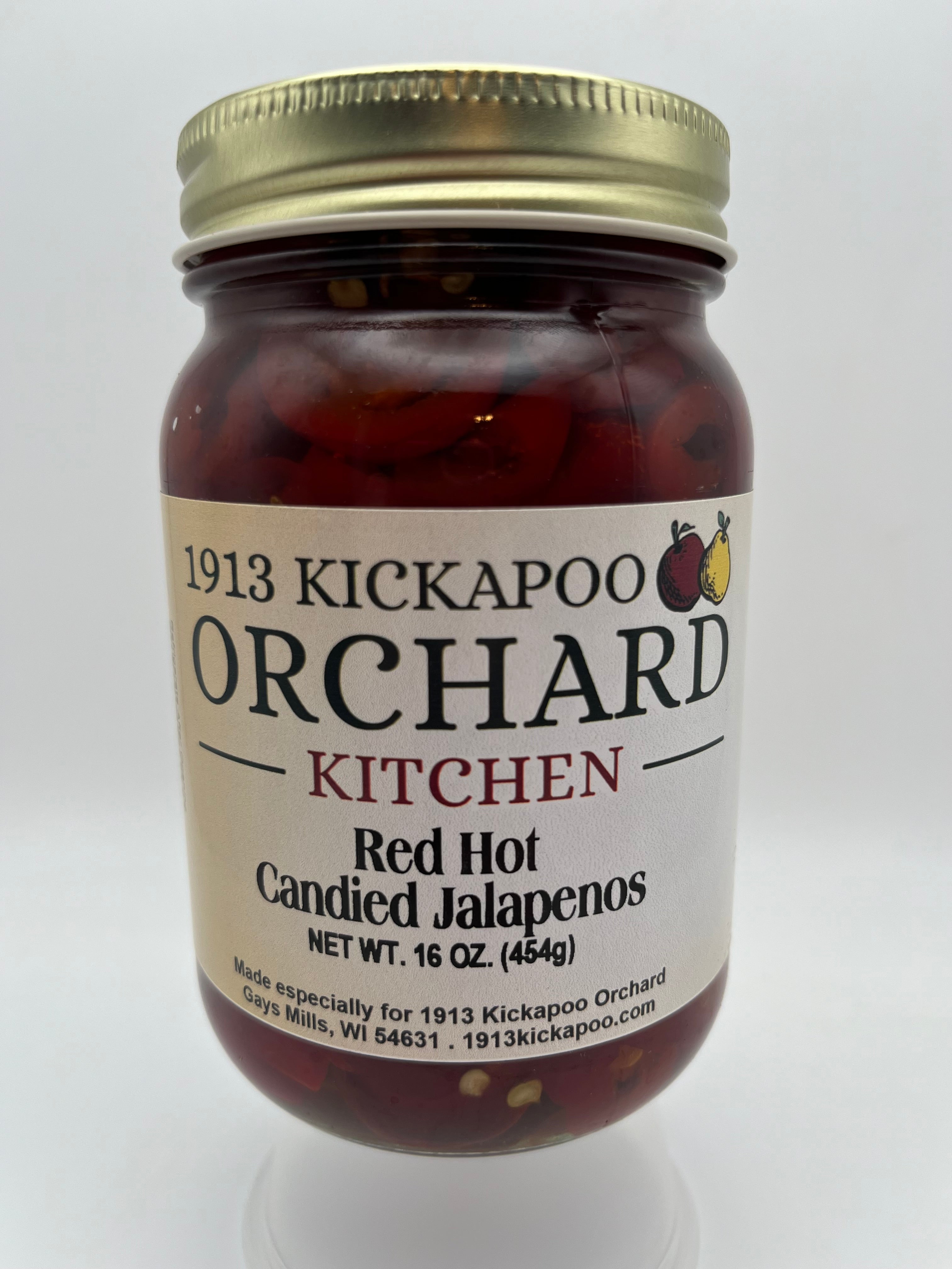 Kickapoo Red Screen Red Hot Candied JalapeΓ±os - 16 oz β 1913 Kickapoo Orchard